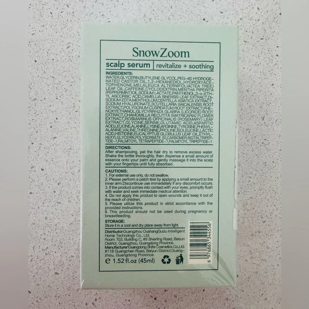 SnowZoom Scalp Serum Revitalize & Soothing Minimizes Hair Loss Nourishes Scalp